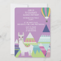 Lila Alpaca Ballon Kleine Girl Geburtstag