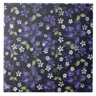 Lila Amaryllische Blume Fliese