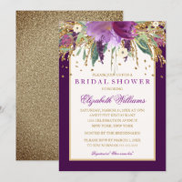 Lila Amethyst Bridal Dusche Einladung