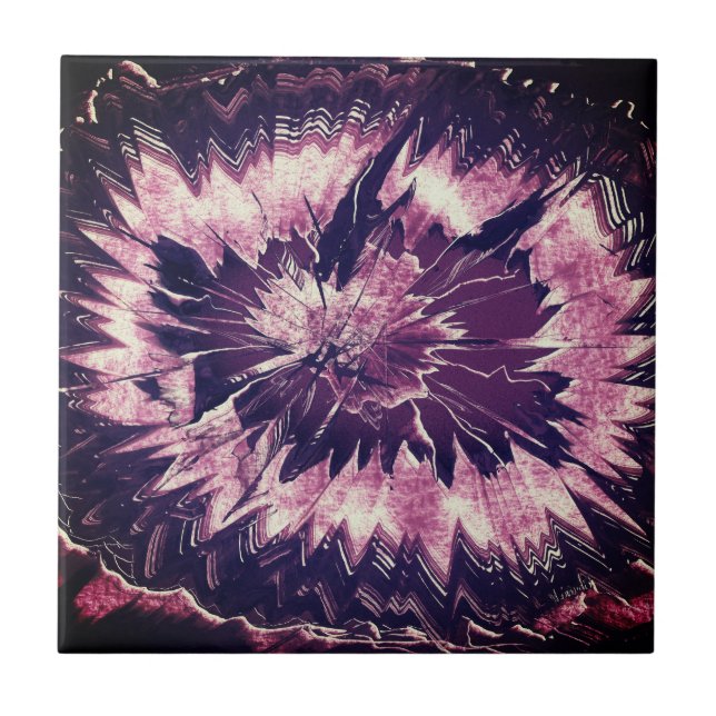 Lila Amethyst Crystal Fliese (Vorderseite)