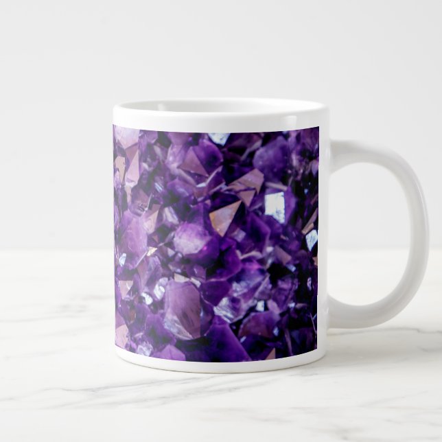 Lila Amethyst Crystal Geode Gemstone Februar Jumbo-Tasse (Rechts)