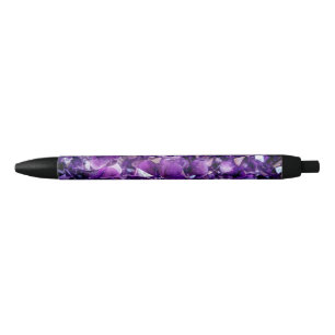 Lila Amethyst Crystal Geode Gemstone Pen Kugelschreiber