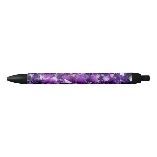 Lila Amethyst Crystal Geode Gemstone Pen Kugelschreiber (Vorderseite)