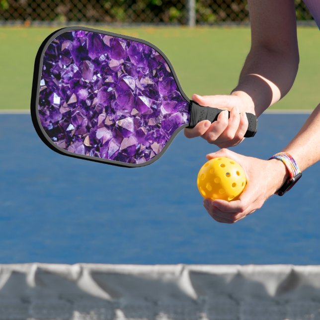 Lila Amethyst Crystal Geode Pickle Ball Paddle (InSitu)