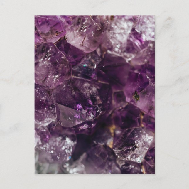 Lila Amethyst Crystal Quartz Energiepmuster Postkarte (Vorderseite)