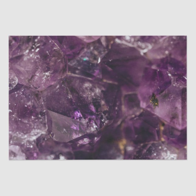 Lila Amethyst Crystal Quartz Energiepmuster Seidenpapier (Vorderseite)