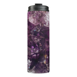 Lila Amethyst Crystal Quartz Energiepmuster Thermosbecher