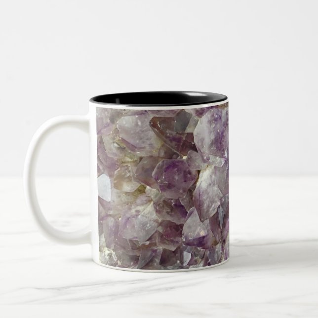 Lila Amethyst Crystal Stone Tasse (Links)