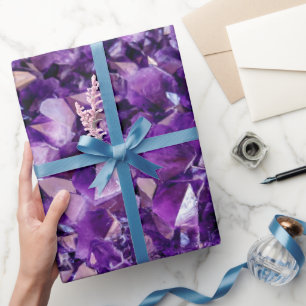 Lila Amethyst Crystal Wrapping Paper Geschenkpapier
