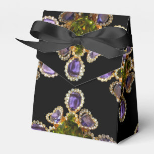 Lila Amethyst Diamonds Emeralds Schmuck Geschenkschachtel