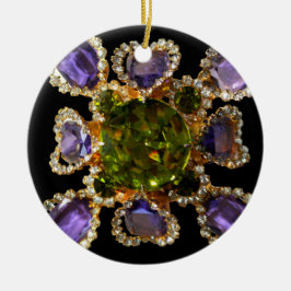 Lila Amethyst Diamonds Emeralds Schmuck Keramikornament