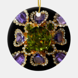 Lila Amethyst Diamonds Emeralds Schmuck Keramikornament