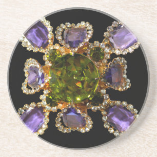Lila Amethyst Diamonds Emeralds Schmuck Sandstein Untersetzer