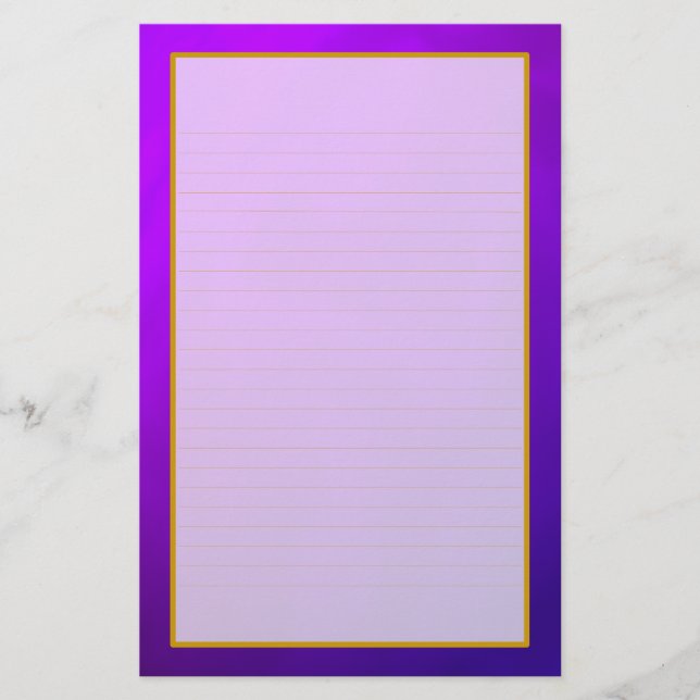 Lila Amethyst Fine Lined Stationery Briefpapier (Vorderseite)