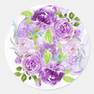 Lila Amethyst Floral Aufkleber
