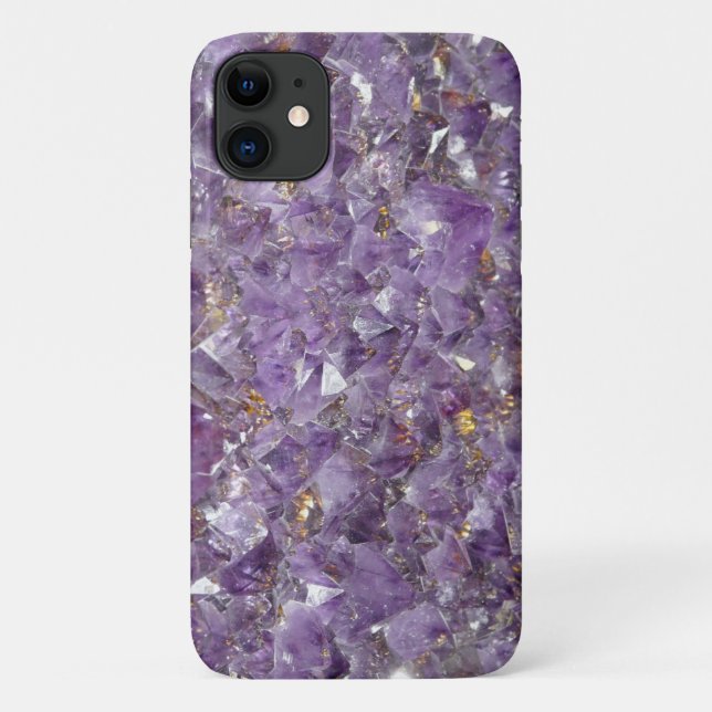 Lila Amethyst Gemstone Custom Phone Case (Rückseite)