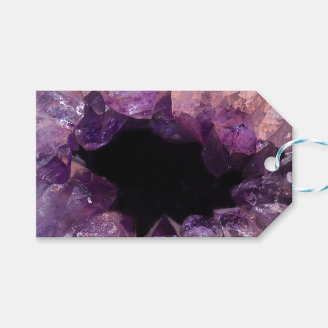 Lila Amethyst Geschenkanhänger (Vorderseite (Horizontal))