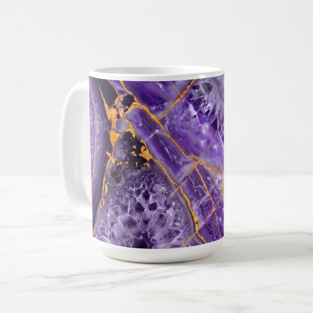 Lila Amethyst Kaffeetasse (Vorderseite Links)