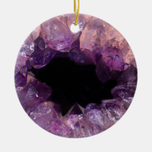 Lila Amethyst Keramik Ornament