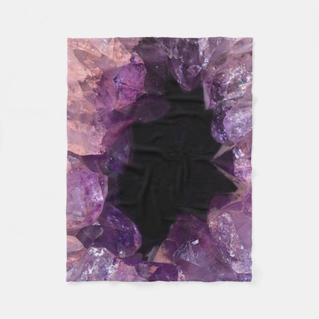 Lila Amethyst-Kristallcluster Fleece Blanket (Vorderseite)