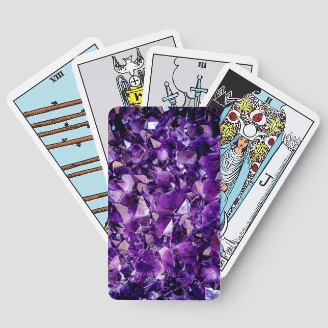 Lila Amethyst-Kristalle Edelstein Tarot Deck Spielkarten (Rückseite)