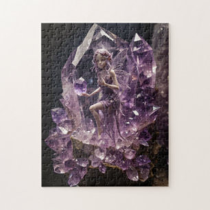 Lila Amethyst-Kristalle Magische Fairy Puzzle
