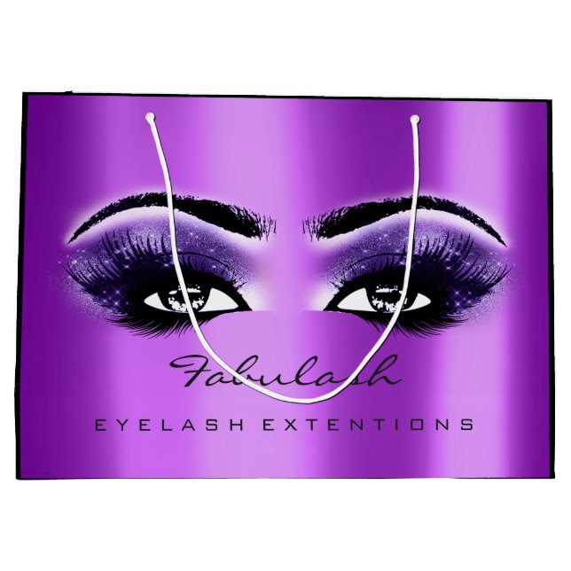 Lila Amethyst Makeup Glitzer Schönheitskosmetik Große Geschenktüte (Rückseite)