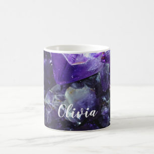 Lila amethyst personalisierter Name Kaffeetasse