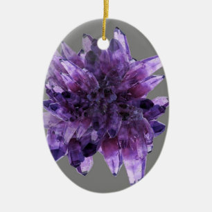 LILA AMETHYST QUARTZ CRYSTALS MINERAL KERAMIKORNAMENT
