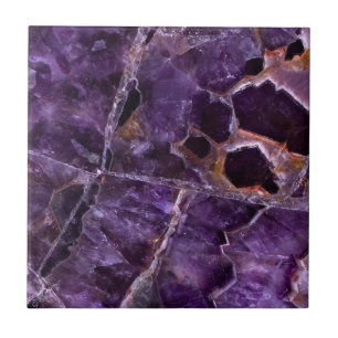 Lila Amethyst Quarz Crystal Print Keramik Tile Fliese