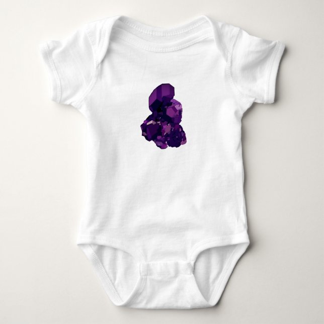 Lila Amethyst Stone Baby Jersey Bodysuit Strampler (Vorderseite)