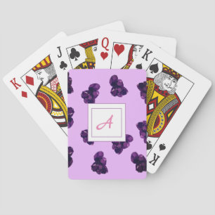 Lila Amethyst Stones Monogram Playing Cards Spielkarten