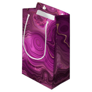 Lila Amethyst und Abstraktes Gold Kleine Geschenktüte