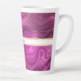 Lila Amethyst und Abstraktes Gold Milchtasse