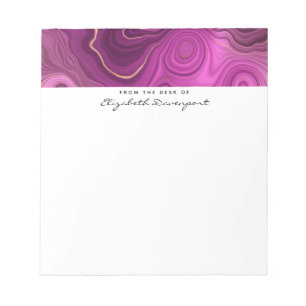 Lila Amethyst und Abstraktes Gold Notizblock