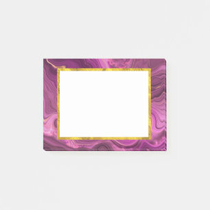Lila Amethyst und Abstraktes Gold Post-it Klebezettel