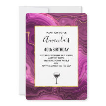 Lila Amethyst und Gold Abstrakt Agate Geburtstag