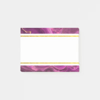 Lila Amethyst und Gold Abstrakt Agate Post-it No