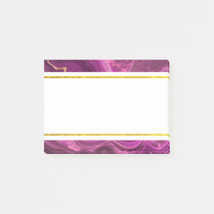 Lila Amethyst und Gold Abstrakt Agate Post-it No Klebezettel