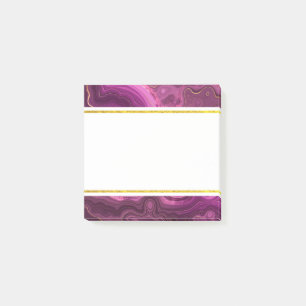 Lila Amethyst und Gold Abstrakt Agate Post-it No Klebezettel
