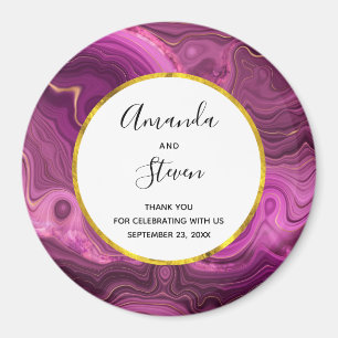 Lila Amethyst und Gold Agate Hochzeit Vielen Dank Magnet
