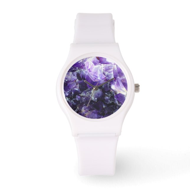 Lila Amethyste Armbanduhr (Vorderseite)