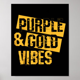 Lila & Gold Game Day Football Shirt School A Poster
