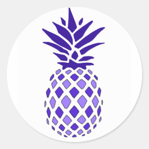 Lila Ananas Runder Aufkleber