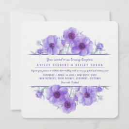 Lila Anemone Abend Empfang Hochzeit lädt ein Einladung