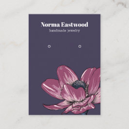 Lila Anemone Blume Blossom Earring Display Card Visitenkarte