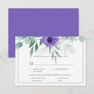 Lila Anemone Greenerity Border UAWG RSVP Karte