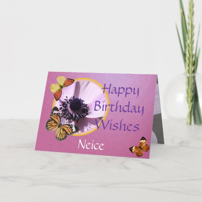 Lila Anemone Karte (Vorderseite)