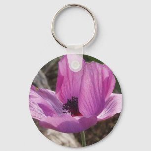 Lila Anemone Schlüsselanhänger
