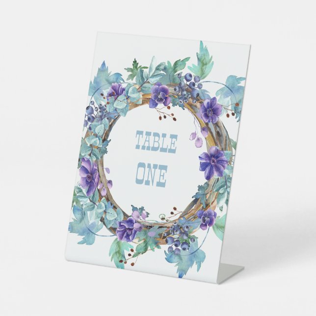 Lila Anemone Sockelschild (Vorderseite)